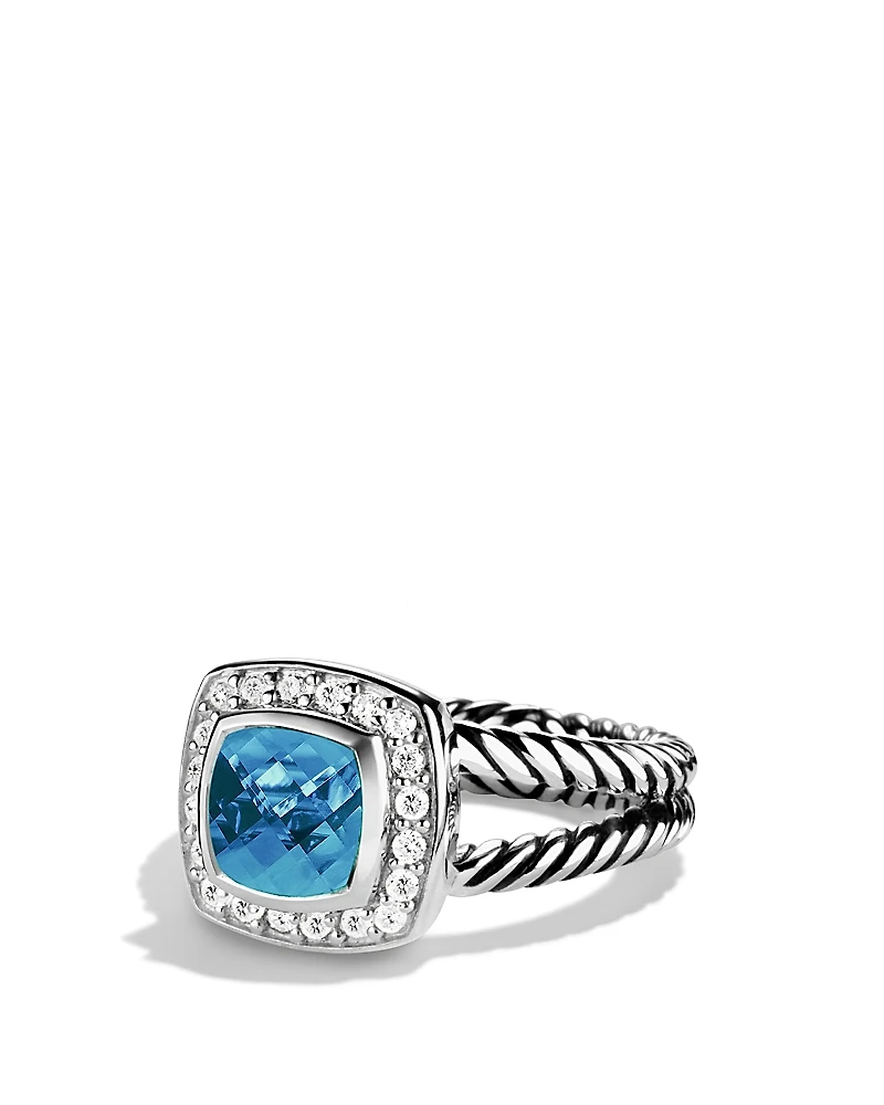 David Yurman Petite Albion Ring with Topaz & Diamonds