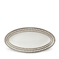 L'Objet Perlee Platinum Oval Platter, 14 x 7