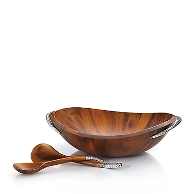 Nambe Braid Collection Salad Bowl & Servers