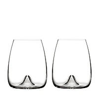 Elegance Stemless Wine Glass, Pair
