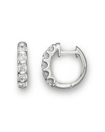 Diamond Bar Band Hoop Earrings