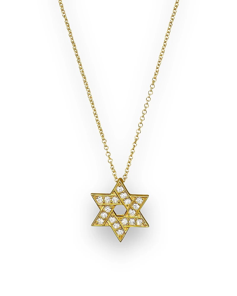 Diamond Star of David Pendant Necklace