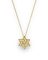 Diamond Star of David Pendant Necklace