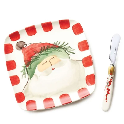 Old St. Nick Square Plate & Spreader