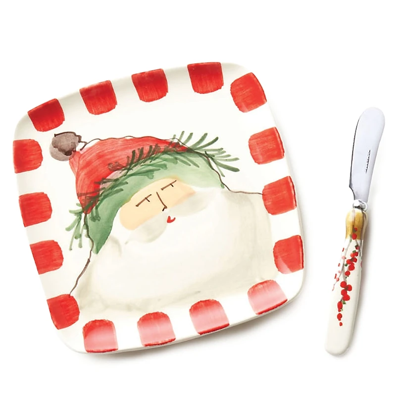 Vietri Old St. Nick Square Plate & Spreader