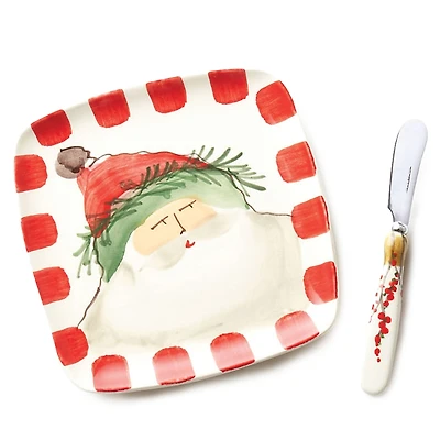 Vietri Old St. Nick Square Plate & Spreader