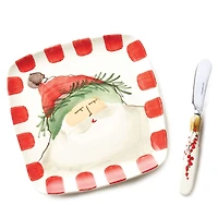 Vietri Old St. Nick Square Plate & Spreader