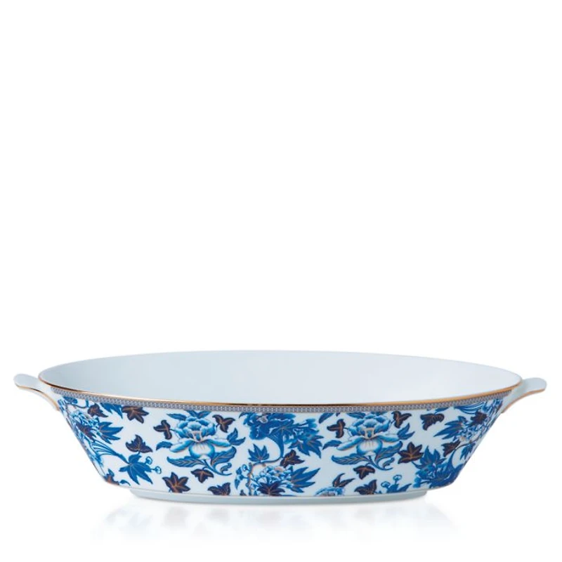 Hibiscus Oval Serving Bowl