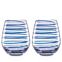 kate spade new york Charlotte Street Stemless Wine Glass, Set of 2