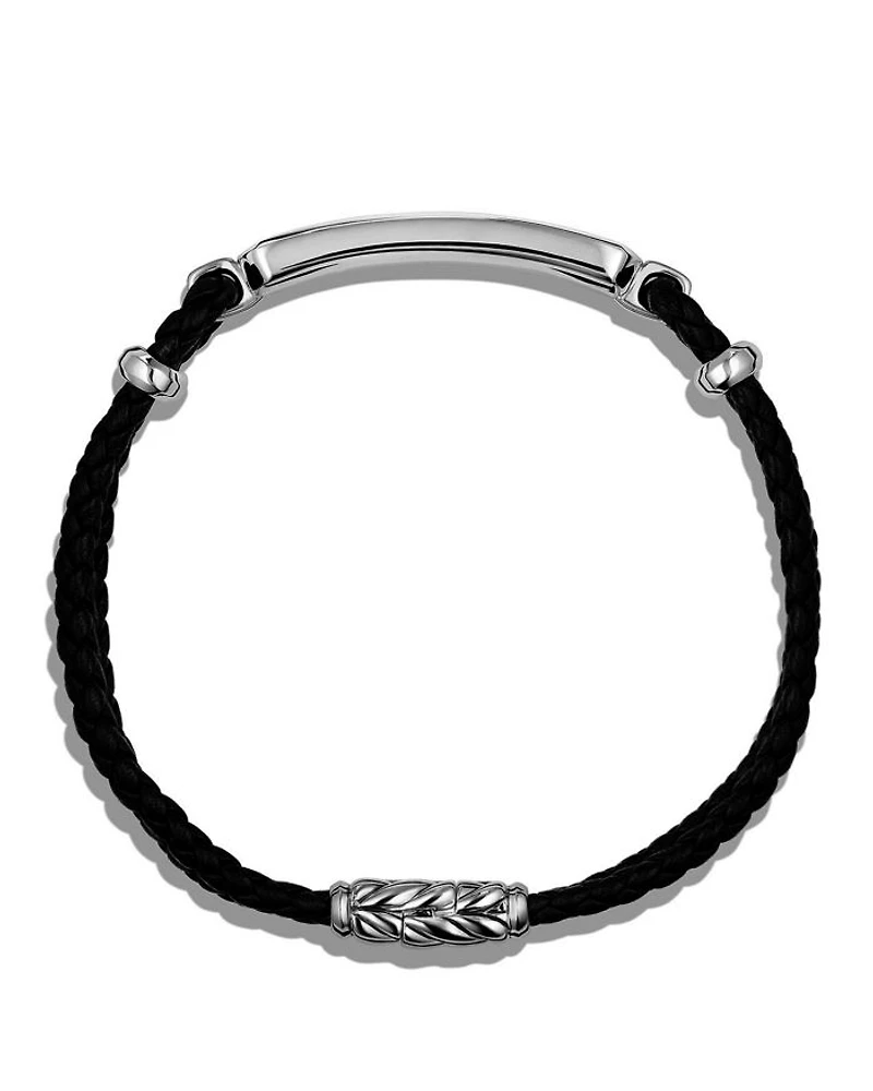 Men's Exotic Stone Station Black Leather Bracelet with Onyx