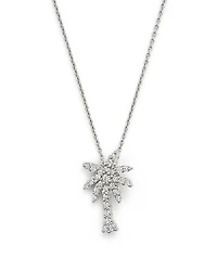 Roberto Coin 18K White Gold Palm Tree Pendant Necklace with Diamonds, 16