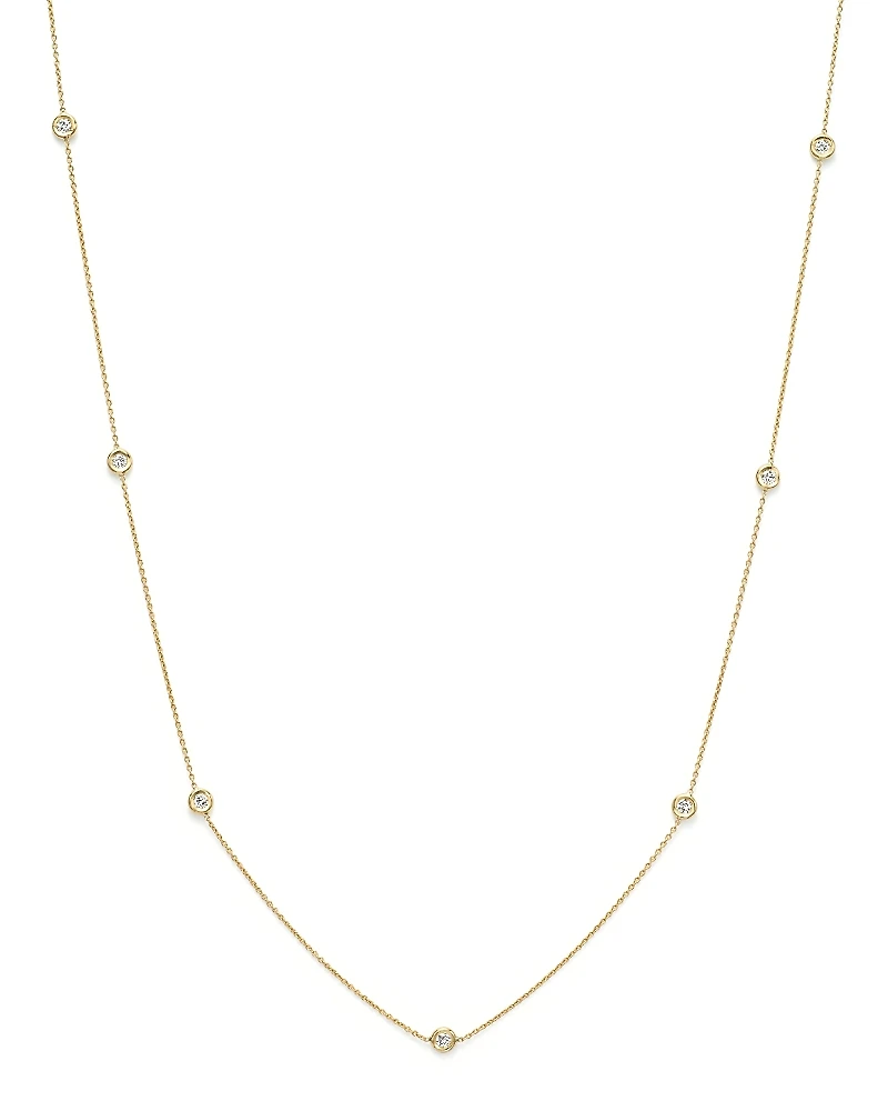 Roberto Coin 18K Yellow Gold Seven Station Necklace with Diamonds, 18