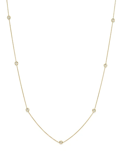 Roberto Coin 18K Yellow Gold Seven Station Necklace with Diamonds, 18