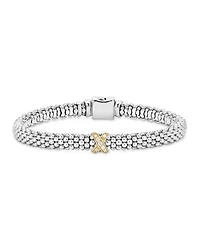 LAGOS 18K Yellow Gold and Sterling Silver Embrace Collection Rope Bracelet with Diamonds