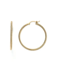 14K Yellow Gold Twisted Hoop Earrings