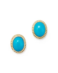 Turquoise Bezel Set Small Stud Earrings