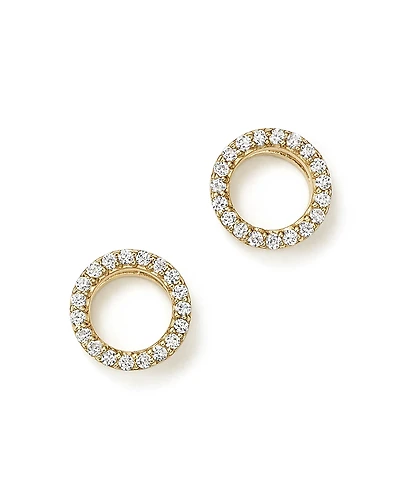 Diamond Circle Stud Earrings