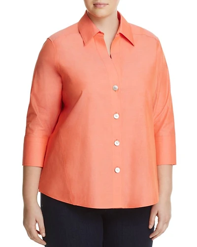Paige Three-Quarter Sleeve Poplin Shirt