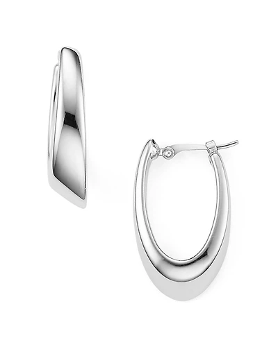 Sterling Silver Oval Hoop Earrings