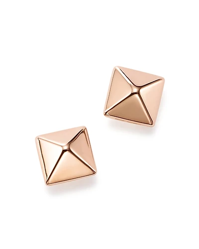 14K Rose Gold Small Pyramid Post Earrings