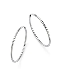 14K White Gold Endless Hoop Earrings