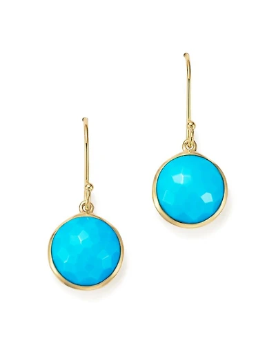 18K Gold Lollipop Earrings in Turquoise