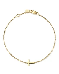 14K Yellow Gold Small Cross Bracelet