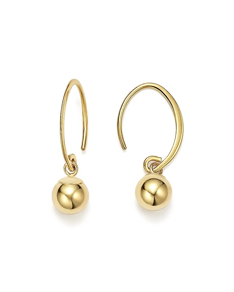 14K Yellow Gold Ball Drop Earrings