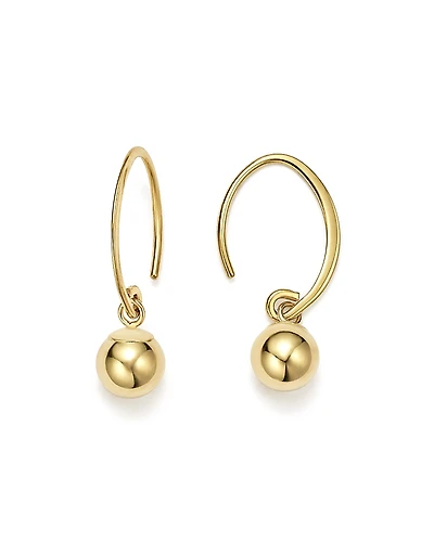 14K Yellow Gold Ball Drop Earrings