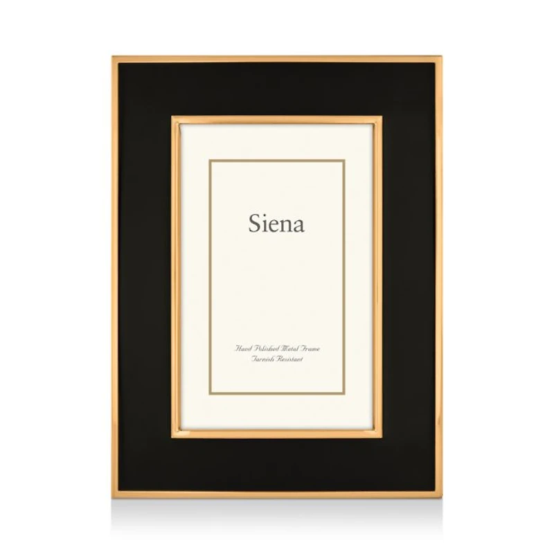 Wide Enamel with Gold Frame, 5" x 7"
