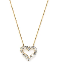 Diamond Heart Pendant Necklace in 14K Yellow Gold, .25 tcw