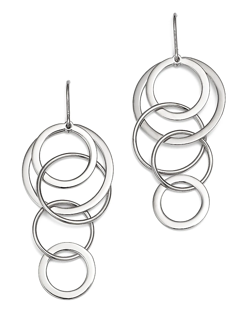 Sterling Silver Cascading Circle Drop Earrings