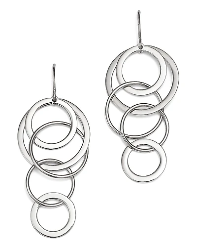 Sterling Silver Cascading Circle Drop Earrings