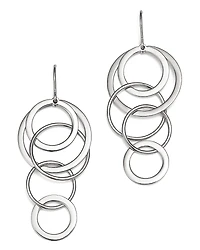 Sterling Silver Cascading Circle Drop Earrings