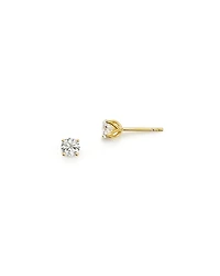 Diamond Round Tulip Stud Earrings 14K Yellow Gold, 0.25-1.0 tcw
