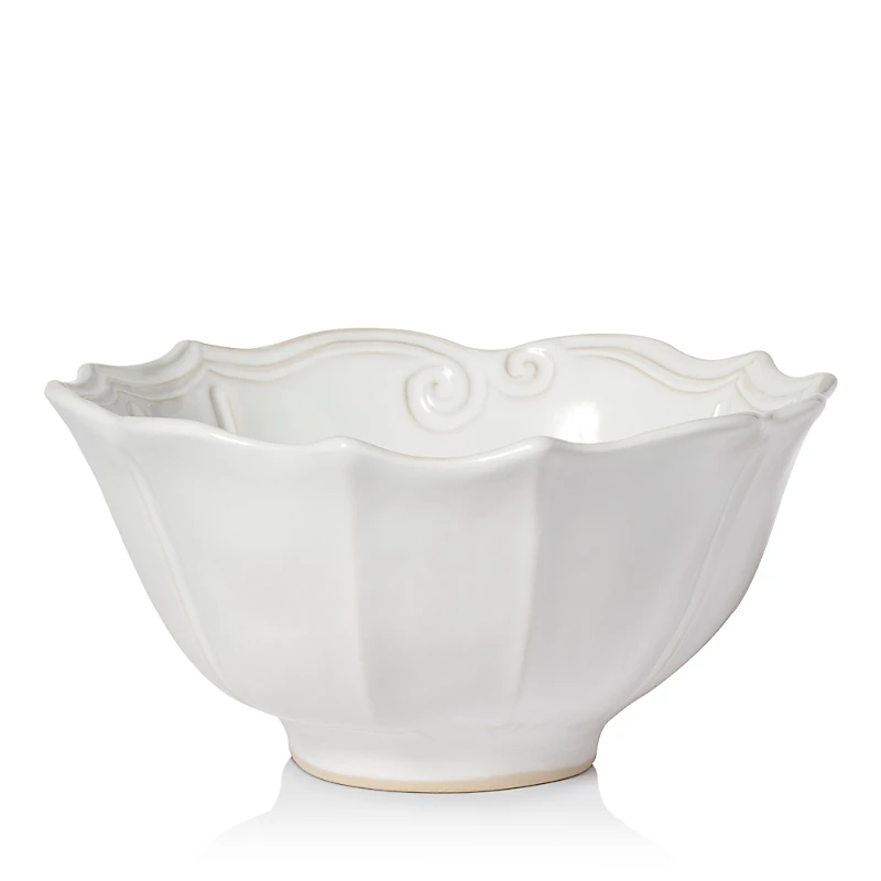 Vietri Incanto Stone White Baroque Medium Serving Bowl