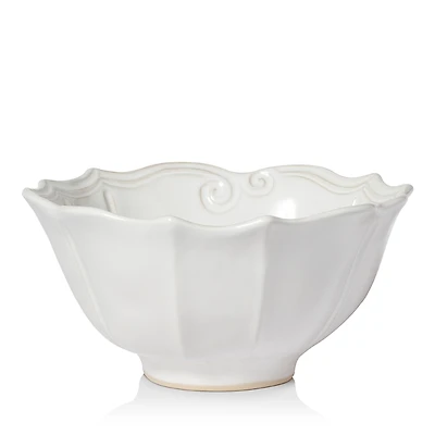Vietri Incanto Stone White Baroque Medium Serving Bowl