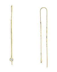 Aqua Sterling Silver Dangling Threader Earrings