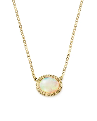 Bloomingdale's Fine Collection Opal Oval Pendant Necklace