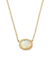 Bloomingdale's Fine Collection Opal Oval Pendant Necklace