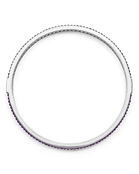 Sterling Silver Caviar Icon Amethyst Beaded Bangle Bracelet