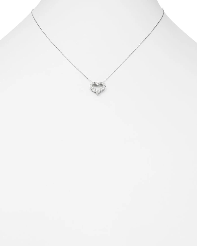 Diamond Heart Pendant Necklace 14K White Gold, 0.25-1.0 tcw