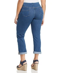 Pull-On Boyfriend Jeans Mid Wash
