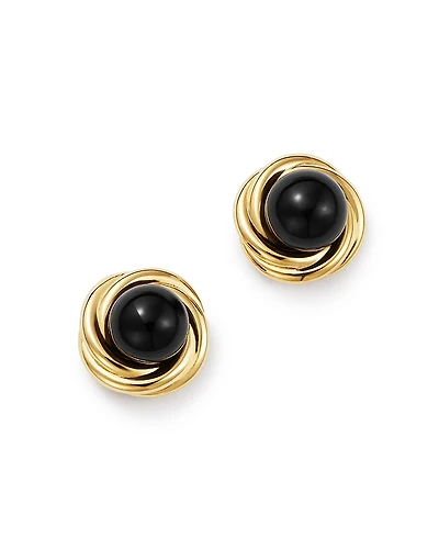 Bloomingdale's Fine Collection Onyx Swirl Stud Earrings