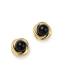 Bloomingdale's Fine Collection Onyx Swirl Stud Earrings