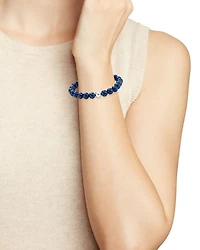 Sterling Silver & Stone Beaded Stretch Bracelet - Exclusive