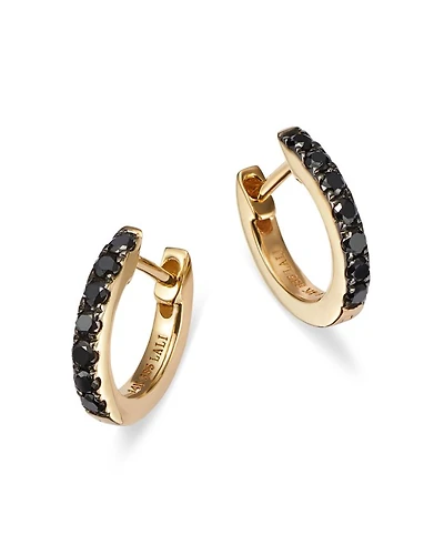 Diamond Huggie Hoop Earrings in 14K Gold