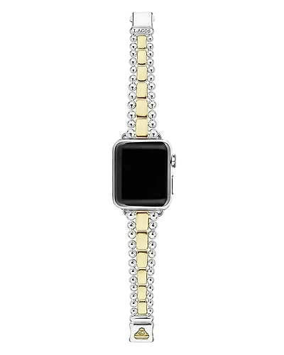 Lagos Smart Caviar Sterling Silver 18K Gold Apple Watch Bracelet, 38-44mm