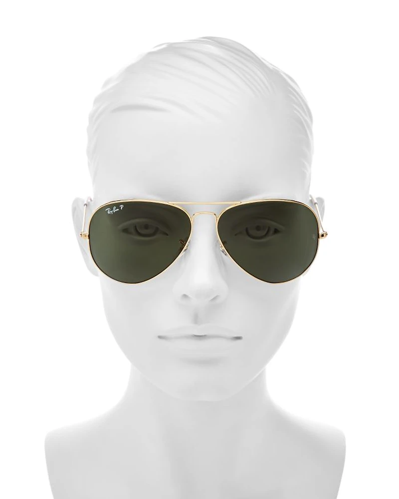 Unisex Polarized Brow Bar Aviator Sunglasses