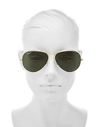 Unisex Polarized Brow Bar Aviator Sunglasses